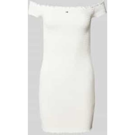 knitwear mini-jurk met carmenhals