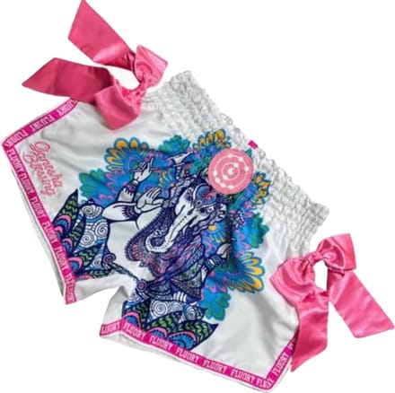 Fluory Muay Thai Kickboks Broekje Olifant Wit MTSF101 - M