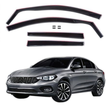 Déflecteurs d'air - SCOUTT - GP - Fumé - Installation facile - Pour Fiat Tipo Cross 2021+