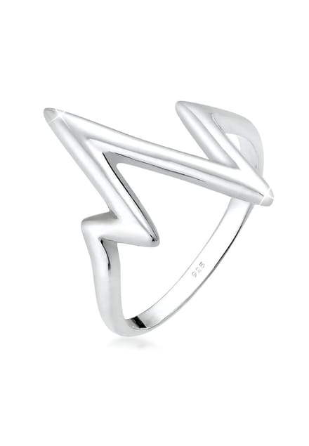 Elli - Ring - Dames Hartslag Geo Look in 925 Sterling Zilver - Dames