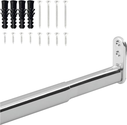 Uitschuifbare kledingstang, telescoopstang, 60-90 cm, stabiele nisstang