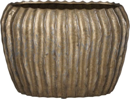 Mica Decorations Noma Bloempot - 28x28x19 cm - Keramiek - Brons