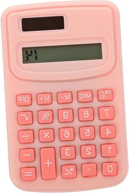 Rekenmachine Zakformaat - Draagbare Calculator - Snelle Berekeningen - Compact Candy Design - 10 x 6.5 cm - Roze