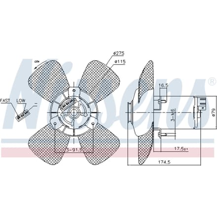 Koelventilatorwiel, motorkoeling NISSENS 85801