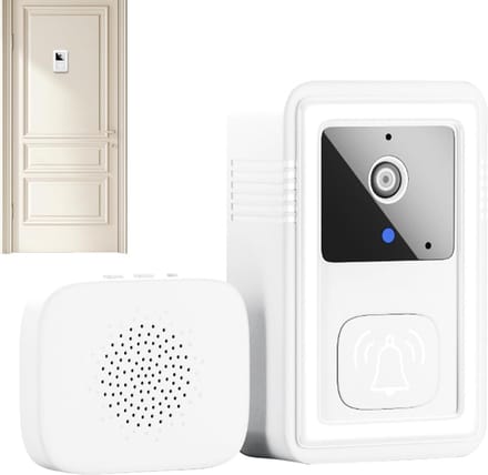 Slimme deurbelcamera - WiFi deurbel - Huisbeveiliging - Tweewegsaudio HD - 17.8 cm - Wit