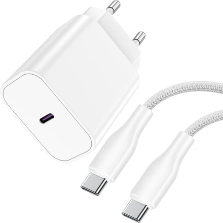 25w usb C power adapter - usb C naar usb C - snellader - geschikt voor Samsung super fast charging - 1 meter