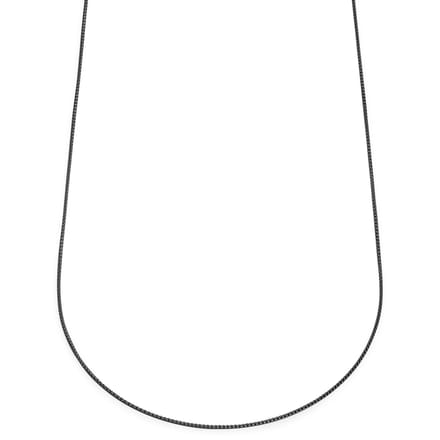 Essentials | 1 mm Gunmetal Zwarte Ketting met Gebogen Venetiaanse Schakels