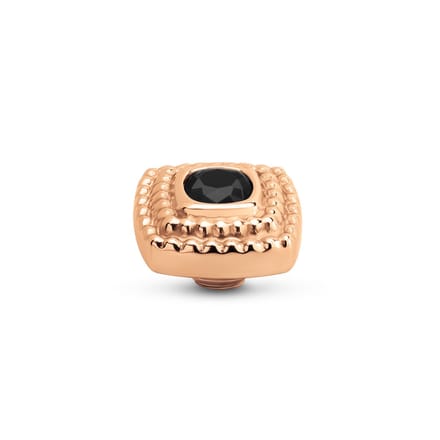 Melano Vivid Maze CZ steentje Zwart Rosé | 10 mm