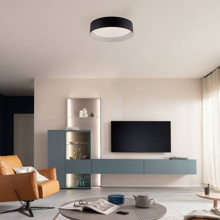 Schöner Wohnen LED plafondlamp TAVOLI, zwart, Ø 29 cm, metaal, CCT, dimbaar