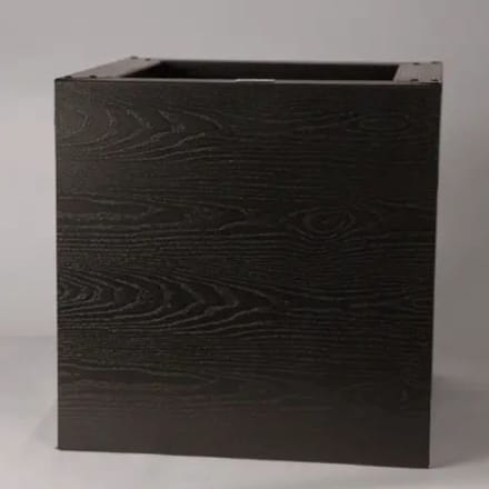 GLM Plantenbak Houtlook met bodem Zwart 100x100x40cm