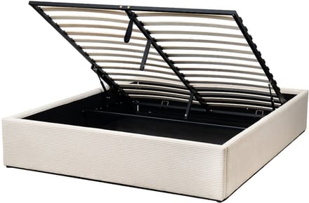 CALICOSY - Opbergbed 160x200 cm bekleed met beige fluweel - ROMY