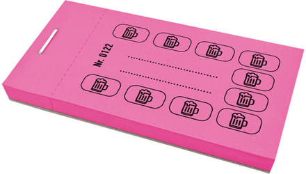 CombiCraft Consumptiekaarten biericoon fuchsia - per 5 boekjes van 50 kaarten
