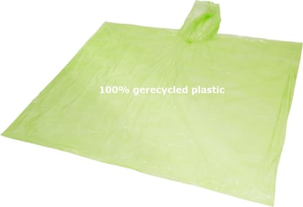 300 stuks ponchos - 100% gerecycled kunststof - Lime Groen Transparant