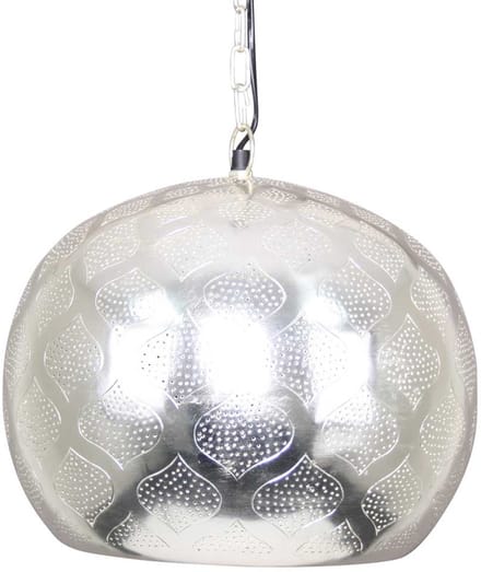 Safaary - Oosterse Hanglamp Houda Zilver Ø 35 x 33cm