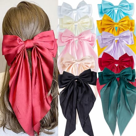 Oversized Haaraccessoires met Lint - 2 Stuks Haarspeldjes met Grote Strikken