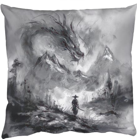 Sierkussens - Kussentjes Woonkamer - 40x40 cm - Krijger - Draak - Grijs