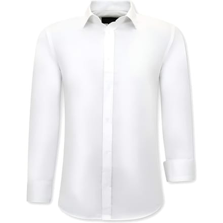 Luxe Trendy Blanco Overhemden Heren - Slim Fit - 3079 - Wit