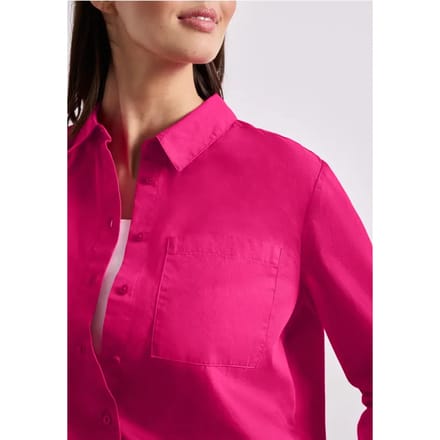 Blouse met lange mouwen en overhemdkraag in keperstof