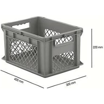 Eurobox serie EF 4221, van PP, inhoud 20,4 l, geperforeerde wanden, open handgreep, grijs