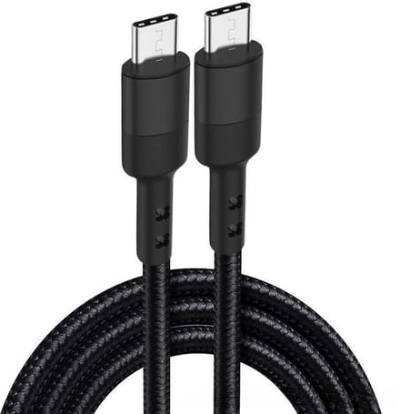 USB-C naar USB-C Kabel 60W – Snelle Oplader en Datakabel – Gevlochten – Zwart – 2 Meter