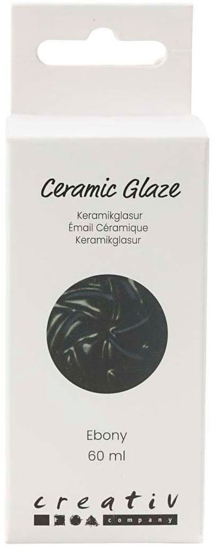 Creativ Company keramiek glazuur Ebony zwart 60ml professioneel.