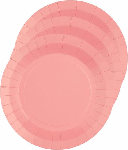 Santex Bordjes karton - 30x - rond - roze - 22 cm - feestbordjes