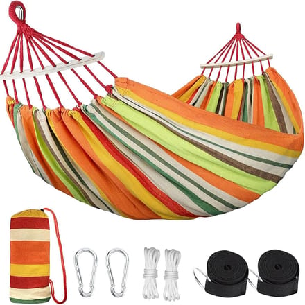 Campinghangmat - Dubbele hangmat - Buiten ontspannen - Draagbare met tas - 260x150cm - A