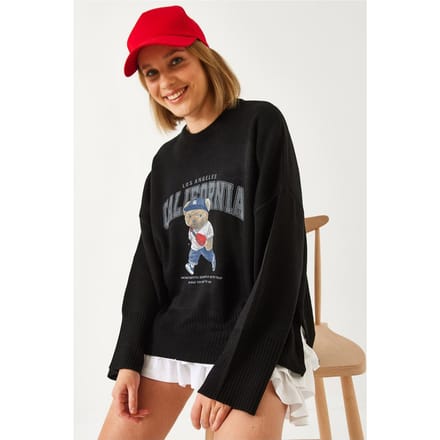 Overmaat Geprinte Crew Neck Trui