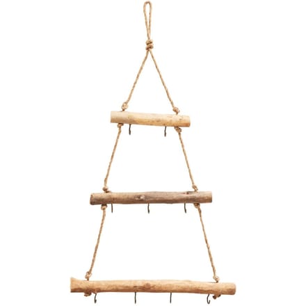 Hangende drijfhout ladder, met haken