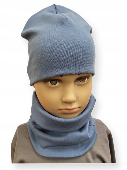 Dartomik - Kinderset Hoed en Sjaal - 46-50 cm - Blauw