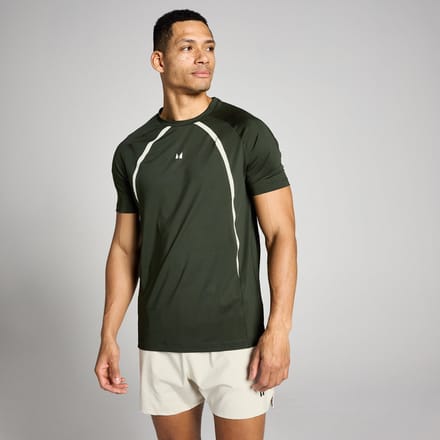 MP Heren Tempo Panel T-Shirt - Bosgroen - S