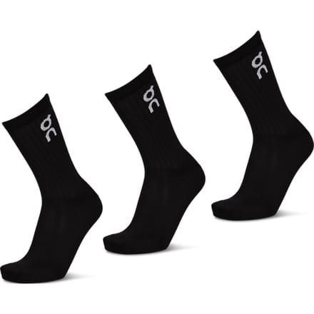 On Logo Sock Crew Sokken Unisex - Zwart - Maat 43 - 46 - Katoen