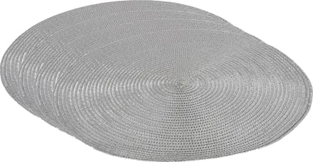 Gerimport Placemat - 4x stuks - metallic zilver - 38 cm - rond - geverfd jute - onderlegger - kerstdiner