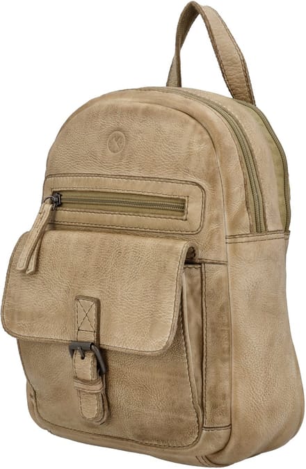 Hide & Stitches Paint Rock Rugzak - 100% Leer - Zand