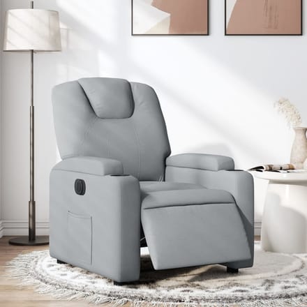 vidaXL - Fauteuil - elektrisch - verstelbaar - stof - lichtgrijs