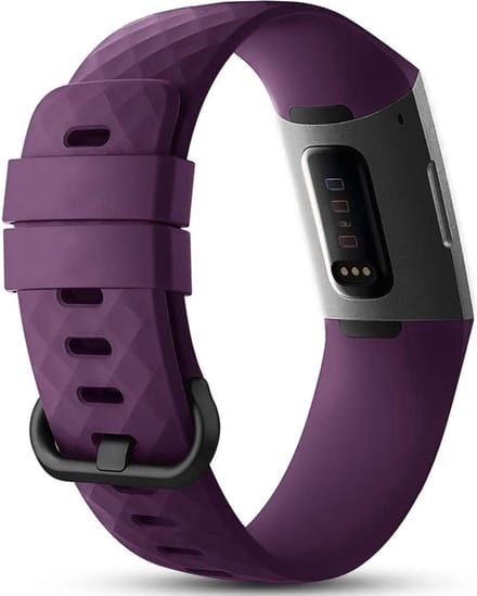 New Age Devi - Bandje Geschikt voor Fitbit Charge 4 silicone band - paars - Maat L