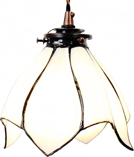 Lumilamp Hanglamp Tiffany Ø 18x115 cm Wit Bruin Glas