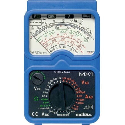 Metrix MX 1 Multimeter Analoog Spatdicht (IP54), Sproeidicht (IP65) CAT III 600 V