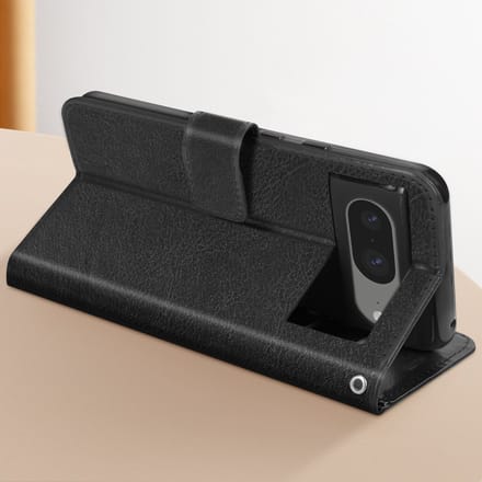 Mayaxess, Foliohoes voor Google Pixel 8 Bescherming met polsband Multifunctionele flap, Zwart