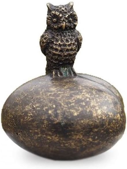 Bronzen Beelden:   Mini Urne met uil