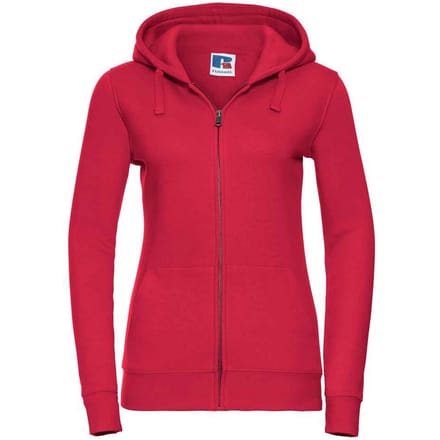 Russell Dames/Dames Authentic Full Zip Hoodie (Klassiek rood)