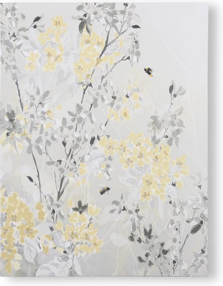 Laura Ashley Spring Blossoms Canvas - Bloemen - 30x60cm - Geel