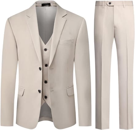 Heren Slim Fit 3-Delig Nette Kostuum Blauw voor Bruiloft en Zaken