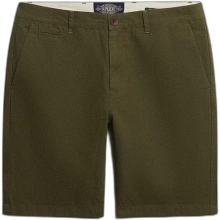 Superdry Premium Gestructureerde Chino Shorts Green Grootte: 32