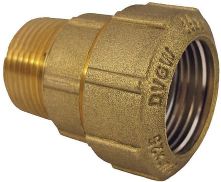PE Koppeling Messing, 20mm Buitendraad 1/2"