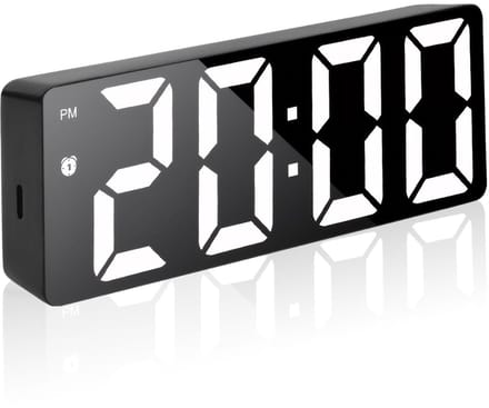 Dailygoods - Digitale Wekker met LED-Display en Instelbare Helderheid - Zwart