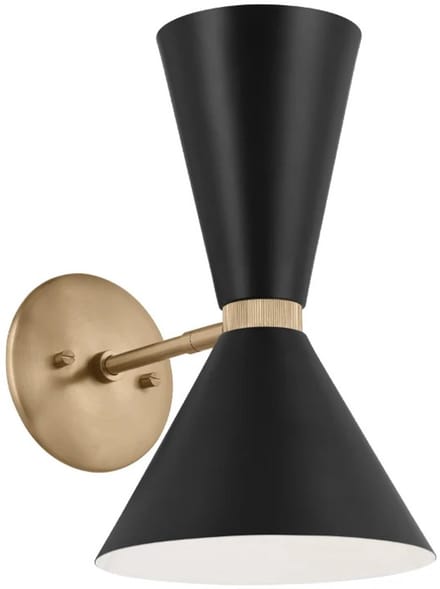 Kichler LED Wandlamp Phix | 2X E27 Max 40W | Champagne Bronze, Black