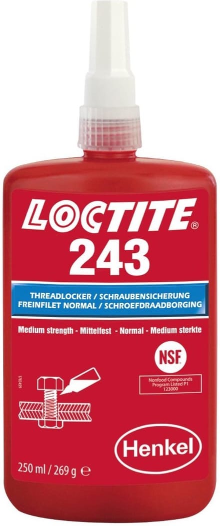 LOCTITE 243 Schroefdraadborgmiddel Blauw 250ml - Medium sterkte