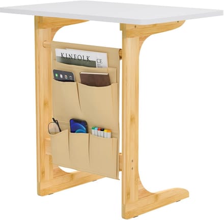 C-vormige Bijzettafel met Opbergtas – Industrieel Design 60 cm