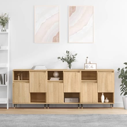 vidaXL - Dressoirs - 3 - st - bewerkt - hout - sonoma - eiken